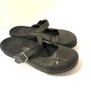 Vionic Size 9 Black Midway MaryJane Slides Mules Clogs